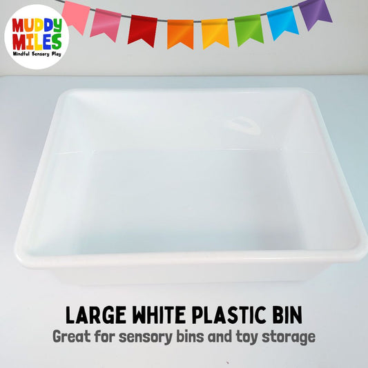 White Plastic Large Tray for Sensory BIns